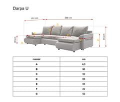 eoshop Rohová rozkladacia sedacia súprava Darpa U - Soft 11 / Lawa 17 (farba poťahu) - roh univerzálny