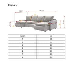 eoshop Rohová rozkladacia sedacia súprava Darpa U - Soft 11 / Lawa 9 (farba poťahu) - roh univerzálny