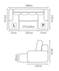 eoshop Rohová rozkladacia sedacia súprava Darpa U - Soft 11 / Lawa 17 (farba poťahu) - roh univerzálny