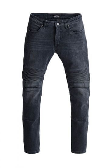 PANDO MOTO nohavice jeans KARL DEVIL 9 Extra short washed čierne