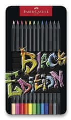 Faber - pastelky Castel Black Edition v plechovej krabičke 12 ks