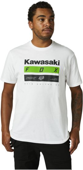 FOX tričko KAWASAKI STRIPES Ss optic černo-bielo-zelené