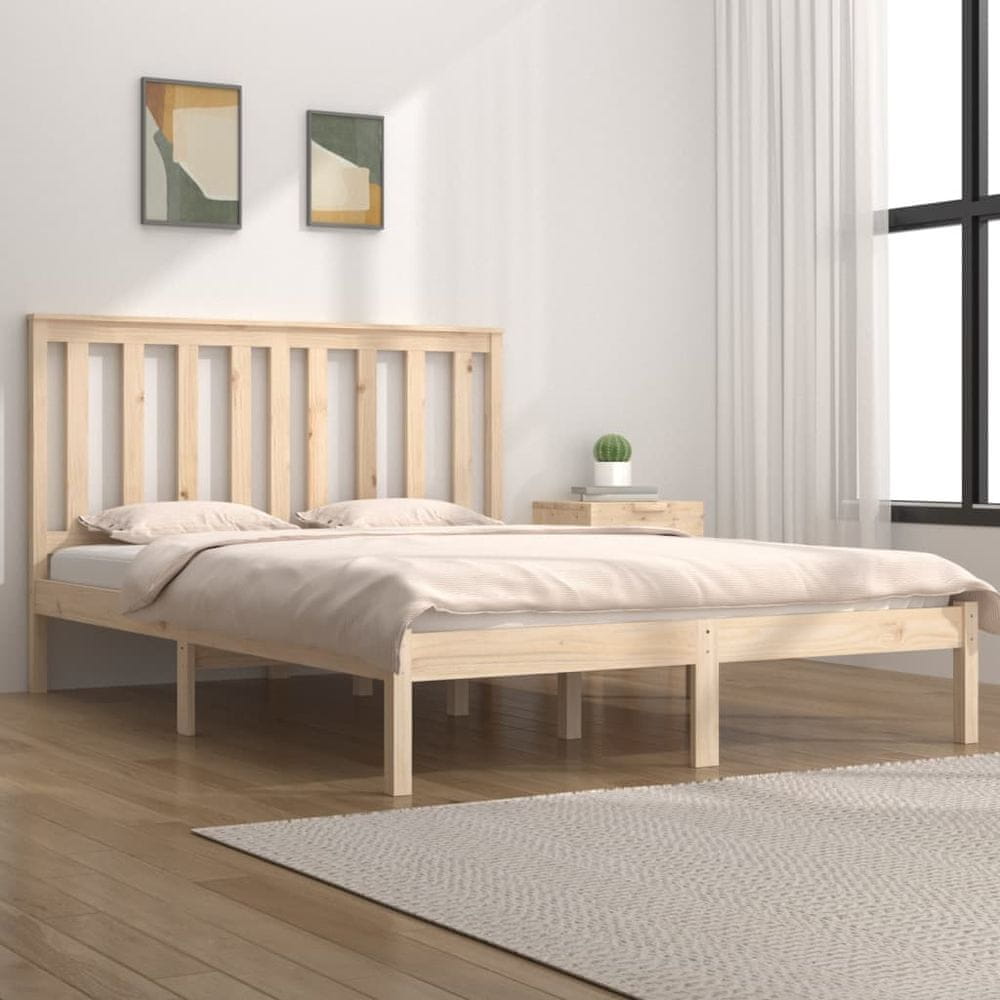 Vidaxl Rám postele, masívne borovicové drevo, 140x190 cm
