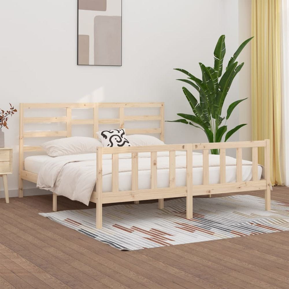 Vidaxl Rám postele, masívne drevo, 180x200 cm, Super King