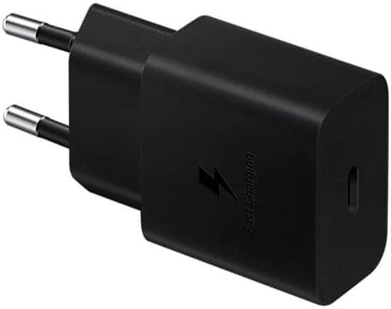 SAMSUNG síťová nabíječka USB-C, 15W, čierna + USB-C kábel, 1m