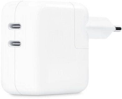 Apple napájecí adaptér USB-C, dvouportový, 35W, biela