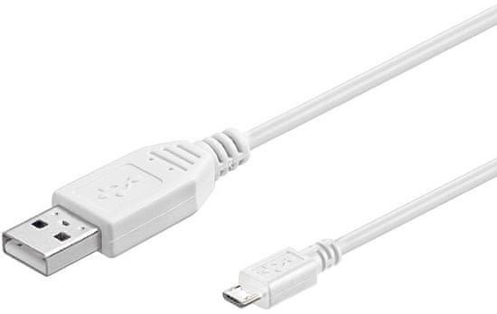 PremiumCord USB, A-B micro, 5m, biela
