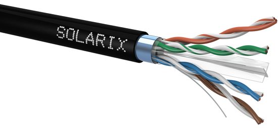 Solarix instalační kábel CAT6 FTP PE F venkovní 500m/cívka