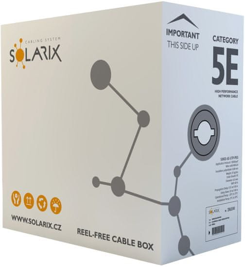 Solarix instalační kábel CAT5E UTP PE F venkovní GELOVÝ 305m/box SXKD-5E-UTP-PEG