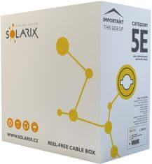 Solarix kábel licna CAT5E UTP PVC šedý 305m/box SXKL-5E-UTP-PVC-GY