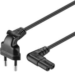 PremiumCord kábel síťový 230V k magnetofonu sa zahnutými konektory 0.75m