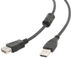 Gembird CABLEXPERT kábel USB A-A 3m 2.0 prodlužovací HQ s ferritovým jádrem