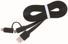 Gembird CABLEXPERT kábel USB COMBO, MicroUSB + lightning, 1m, čierna
