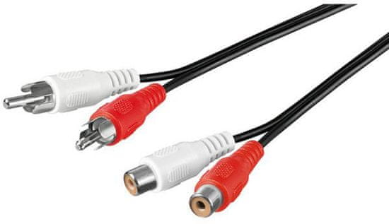 PremiumCord kábel 2x Cinch-2x Cinch, M/F 10m