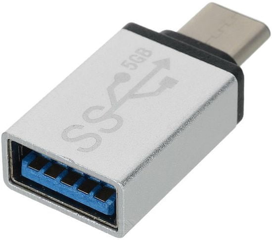 PremiumCord adaptér USB 3.1 konektor C/male - USB 3.0 A/female, OTG, strieborná