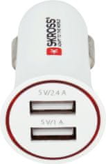 Skross USB nabíjecí autoadaptér Dual USB Car Charger, 3400mA max, DC 12V