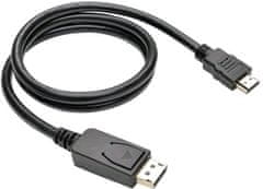 C-Tech kábel DisplayPort/HDMI, 1m, čierna