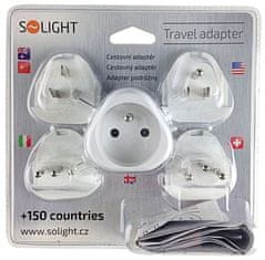 Solight Skross cestovní adaptér, uzemněný, výměnné vidlice pro celý svět