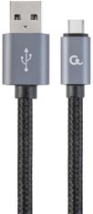 Gembird CABLEXPERT kábel USB 2.0 AM na Type-C kábel (AM/CM), 1,8m, opletený, čierna