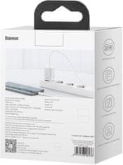 BASEUS síťová nabíječka Super Si Quick 1C, USB-C, 25W, biela + kábel USB-C - USB-C, 3A, 1M, biela