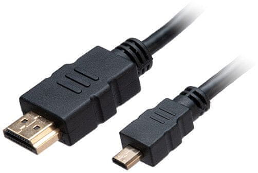 Akasa kábel HDMI/micro HDMI 4K@60Hz, pozlacené konektory, 1.5m, čierna