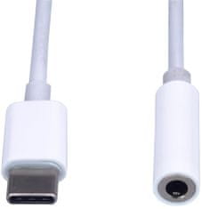 PremiumCord převodnék USB-C - jack 3,5mm, M/F, 10cm, biela