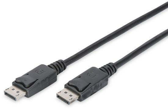 Digitus kábel DisplayPort, M/M, s blokováním, 15m, čierna