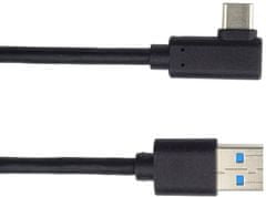 PremiumCord kábel USB-C, zahnutý konektor 90° - USB 3.0 A/M, 50cm