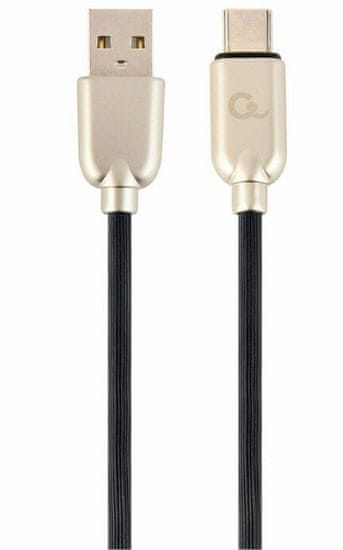 Gembird kábel CABLEXPERT USB-A - USB-C, M/M, PREMIUM QUALITY, pogumovaný, 2m, čierna