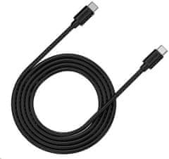 Canyon kábel UC-12, USB-C – USB-C, 100W, 20V/5A, 2m, čierna