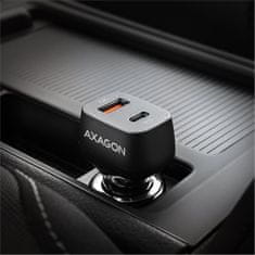 AXAGON nabíječka do auta PWC-PQ38, 2x port (USB + USB-C), PD3.0/QC3.0/AFC/FCP/Apple, 38W