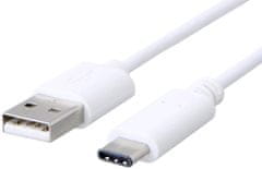 C-Tech kábel USB-A - USB-C, USB 2.0, 2m, biela