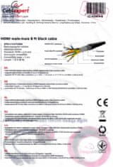 Gembird CABLEXPERT kábel HDMI-HDMI 1,8m, 2.0, M/M stíněný, zlacené kontakty, čierna