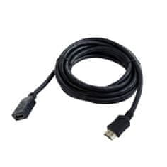 Gembird CABLEXPERT kábel HDMI-HDMI 3m, 1.4, M/F stíněný, zlacené kontakty, prodlužovací, čierna