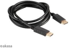 Akasa kábel DisplayPort - DisplayPort, M/M, 8K@60Hz, 2m, čierna