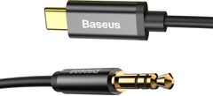 BASEUS kábel audio Yiven saries, USB-C - Jack 3.5mm, M/M, 1.2m, čierna