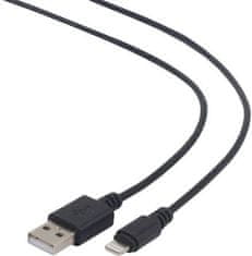 Gembird CABLEXPERT kábel USB 2.0 lightning (IP5 a vyšší) nabíjecí a synchronizační kábel, 1m, čierna