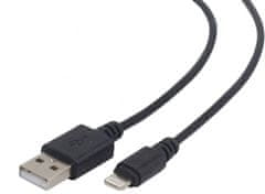 Gembird CABLEXPERT kábel USB 2.0 lightning (IP5 a vyšší) nabíjecí a synchronizační kábel, 2m, čierna