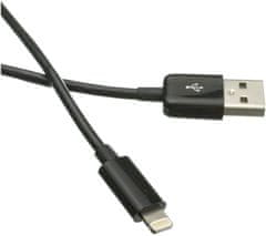 C-Tech kábel USB 2.0 Lightning (IP5 a vyšší) nabíjecí a synchronizační kábel, 2m, čierna