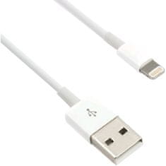 kábel USB 2.0 Lightning (IP5 a vyšší) nabíjecí a synchronizační kábel, 2m, biela