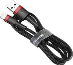 BASEUS odolný nylonový kábel USB Lightning 2.4A 1M, červená + čierna