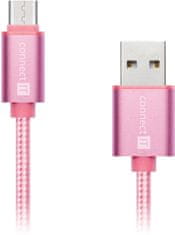 Connect IT Wirez Premium Metallic USB C - USB, rosa gold, 1 m