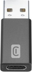 CellularLine redukce USB-C - USB 3.0, F/M, nabíjecí, datová, čierna