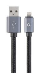 Gembird CABLEXPERT kábel USB 2.0 Lightning (IP5 a vyšší), opletený, 1,8m, čierna
