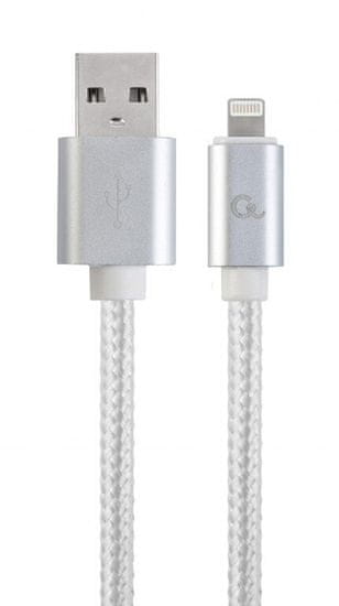Gembird CABLEXPERT kábel USB 2.0 Lightning (IP5 a vyšší), opletený, 1,8m, strieborná