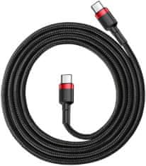 BASEUS odolný kábel saries Type-C PD2.0 60W Flash Charge kábel (20V 3A) 1M, červeno/čierna