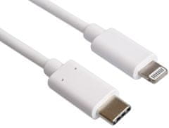 PremiumCord kábel Lightning - USB-C, nabíjecí a datový kábel MFi pro Apple iPhone/iPad, 1m
