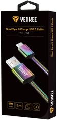 Yenkee YCU 351 nabíjecí kábel USB-C, nerezová ocel, 1m