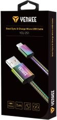 Yenkee YCU 251 nabíjecí kábel Micro USB, nerezová ocel, 1m