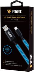 Yenkee YCU 341 nabíjecí kábel USB-C, LED, 1m, modrá